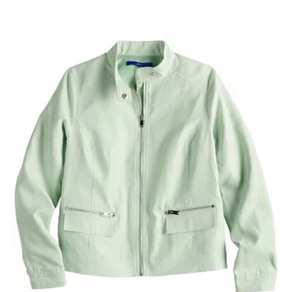 New Apt. 9 Long Sleeve Moto Jacket in Pearberry Green Retail $68.00 size XS - Picture 12 of 14